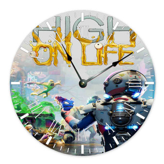 High On Life Round Non-ticking Wooden Wall Clock