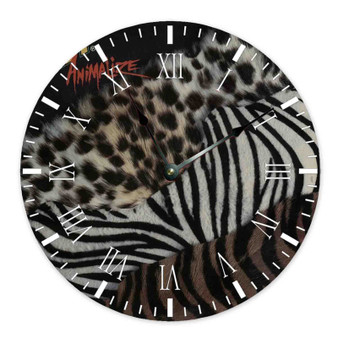 Kiss Animalize 1984 Round Non-ticking Wooden Wall Clock