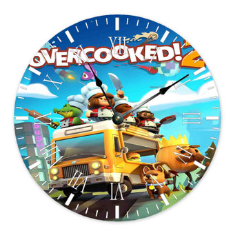 Overcooked 2 Round Non-ticking Wooden Wall Clock