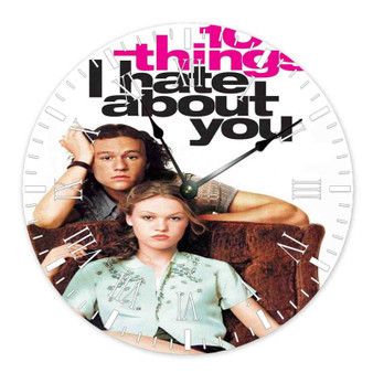 10 Things I Hate About You Poster Round Non-ticking Wooden Wall Clock