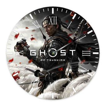 Ghost of Thushima Round Non-ticking Wooden Wall Clock