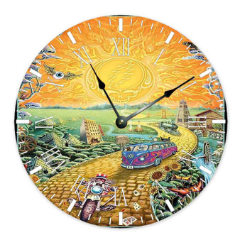 Grateful Dead Poster Round Non-ticking Wooden Wall Clock