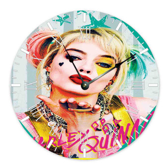 Harley Quinn Round Non-ticking Wooden Wall Clock