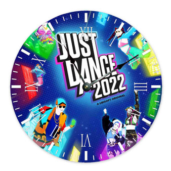 Just Dance 2022 Round Non-ticking Wooden Wall Clock