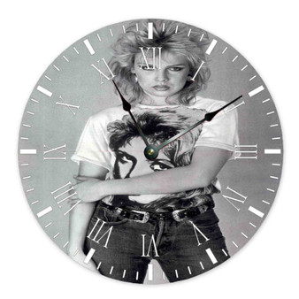 Kim Wilde Vintage Round Non-ticking Wooden Wall Clock