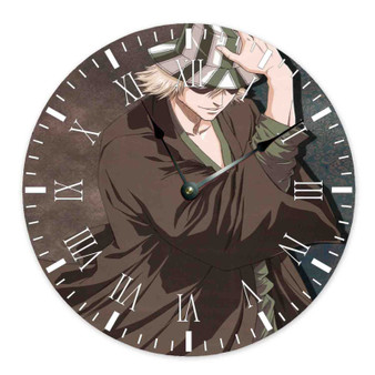 Kisuke Urahara Bleach Round Non-ticking Wooden Wall Clock