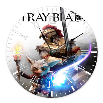 Stray Blade Round Non-ticking Wooden Wall Clock