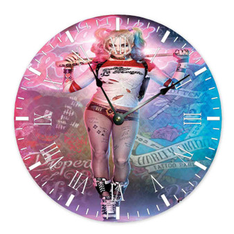 Suicide Squad Harley Quinn Round Non-ticking Wooden Wall Clock