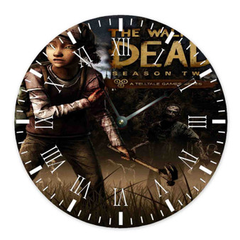 The Walking Dead Season Two Round Non-ticking Wooden Wall Clock