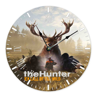 the Hunter Call of the Wild Round Non-ticking Wooden Wall Clock