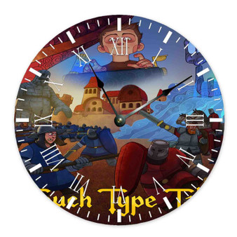 Touch Type Tale Round Non-ticking Wooden Wall Clock