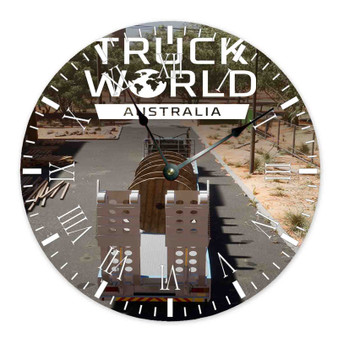 Truck World Australia Round Non-ticking Wooden Wall Clock