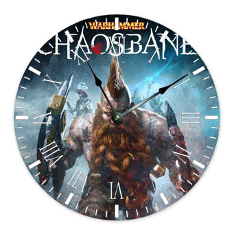 Warhammer Chaosbane Slayer Edition Round Non-ticking Wooden Wall Clock