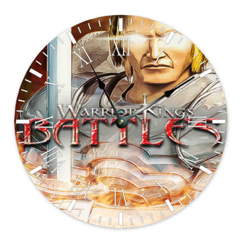 Warrior Kings Round Non-ticking Wooden Wall Clock