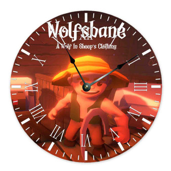 Wolfsbane Round Non-ticking Wooden Wall Clock