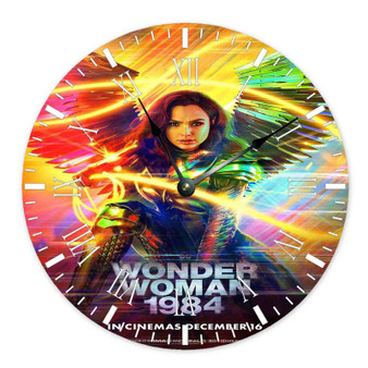 Wonder Woman 1984 Round Non-ticking Wooden Wall Clock