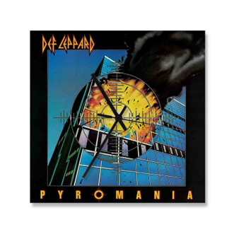 Def Leppard Pyromania 1983 Square Silent Scaleless Wooden Wall Clock