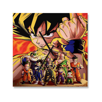Dragon Ball Z Vintage Square Silent Scaleless Wooden Wall Clock