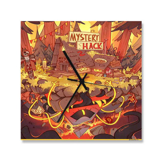 Gravity Falls Mystery Hack Square Silent Scaleless Wooden Wall Clock