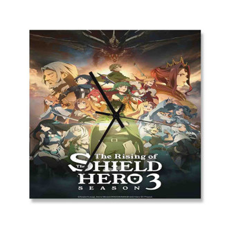 The Rising of the Shield Hero Season 3 Square Silent Scaleless Wooden Wall Clock