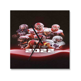 Atlanta Falcons NFL 2022 Squad Square Silent Scaleless Wooden Wall Clock