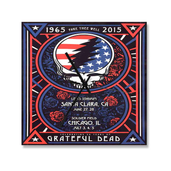 Grateful Dead Fare Thee Well Poster Square Silent Scaleless Wooden Wall Clock