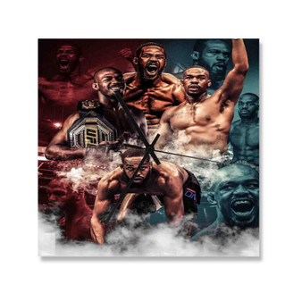 Jon Jones UFC MMA Square Silent Scaleless Wooden Wall Clock