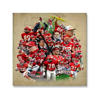 Kansas City Chiefs NFL 2022 Square Silent Scaleless Wooden Wall Clock