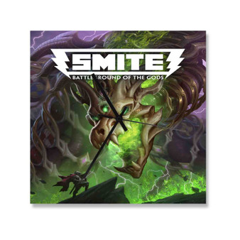 SMITE Square Silent Scaleless Wooden Wall Clock