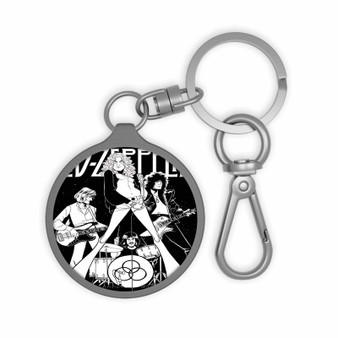 Led Zeppelin Black and White Keyring Tag Acrylic Keychain With TPU Cover