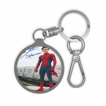 Tom Holland Spiderman Signed Keyring Tag Acrylic Keychain TPU Cover