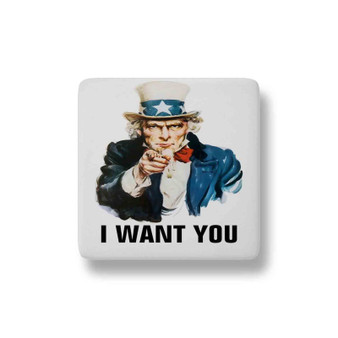 I Want You Poster Porcelain Magnet Square