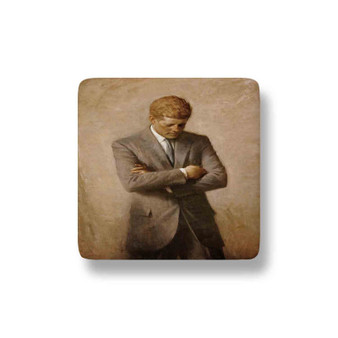 John F Kennedy Art Poster Porcelain Magnet Square