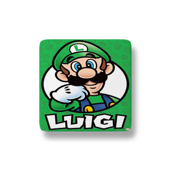 Luigi Super Mario Bros Nintendo Porcelain Magnet Square