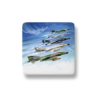 F 4 Phantom Poster Porcelain Refrigerator Magnet Square