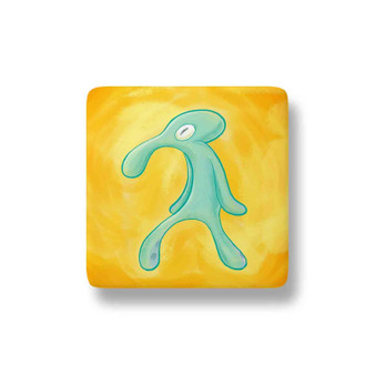 High Res Bold and Brash Squidward Porcelain Refrigerator Magnet Square