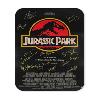 Jurassic Park Poster Signed By Cast Rectangle Gaming Mouse Pad Rubber Backing