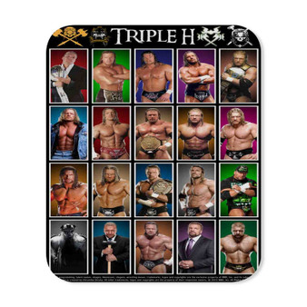 Triple H Collage Rectangle Gaming Mouse Pad Rubber Backing