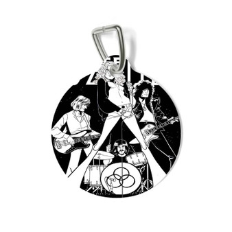 Led Zeppelin Black and White Round Pet Tag Coated Solid Metal