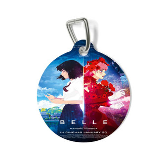 Belle Movie Poster Round Pet Tag Coated Solid Metal for Cat Kitten Dog