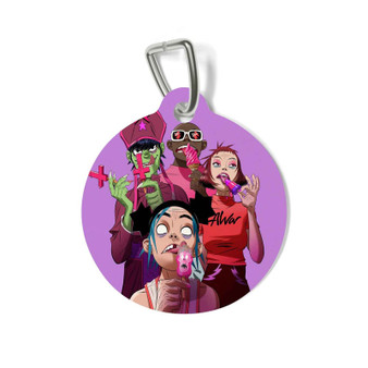 Gorillaz Cracker Island Round Pet Tag Coated Solid Metal for Cat Kitten Dog