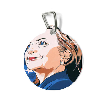 Hillary Clinton Poster Round Pet Tag Coated Solid Metal for Cat Kitten Dog