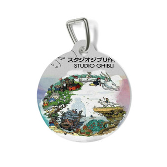 Studio Ghibli Poster Round Pet Tag Coated Solid Metal for Cat Kitten Dog