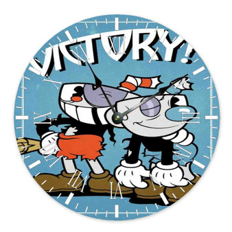 Cuphead Victory Round Non-ticking Wooden Wall Clock