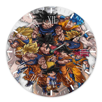 Legacy of Son Goku Dragon Ball Z Round Non-ticking Wooden Wall Clock