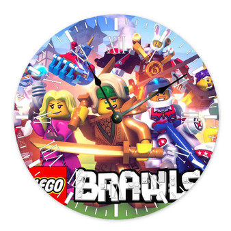 LEGO Brawls Round Non-ticking Wooden Wall Clock