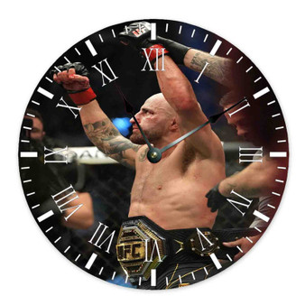Max Holloway Round Non-ticking Wooden Wall Clock