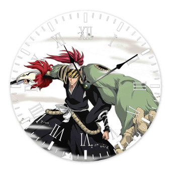 Renji Abarai Bleach Round Non-ticking Wooden Wall Clock
