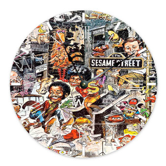 Sesame Street Art Poster Round Non-ticking Wooden Wall Clock