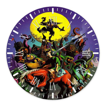 The Legend of Zelda Majoras Mask Round Non-ticking Wooden Wall Clock